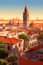 Illustration of beautiful view of the city of Sevilla, Spain