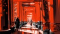 Illustration of beautiful view of Fushimi Inari-taisha, Japan