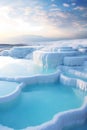 Illustration of beautiful view of Pamukkale, Turkey Royalty Free Stock Photo