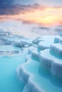 Illustration of beautiful view of Pamukkale, Turkey Royalty Free Stock Photo