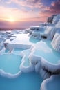 Illustration of beautiful view of Pamukkale, Turkey Royalty Free Stock Photo