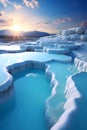 Illustration of beautiful view of Pamukkale, Turkey