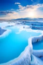 Illustration of beautiful view of Pamukkale, Turkey Royalty Free Stock Photo