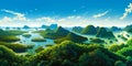 Illustration of a beautiful view of Phang Nga, Thailand