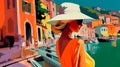 Illustration of beautiful view of Portofino, Italy Royalty Free Stock Photo