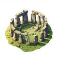 Illustration of beautiful view of Stonehenge, United Kingdom