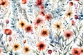 Watercolor Floral and Leaf background