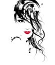 Beautiful women, logo women face makeup on white background, vector