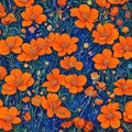 Illustration of beautifull wild flowers background