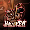 Beaver esport logo mascot design Royalty Free Stock Photo