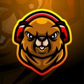 Beaver mascot esport logo design Royalty Free Stock Photo