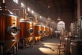 Brewery with truncated conical fermenters