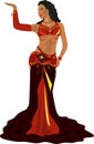 Illustration belly dancing woman