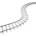 Illustration bend, turn railroad on white background.