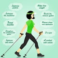 Benefits for nordic walking Royalty Free Stock Photo