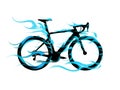 illustration bicycle with Flame and fire Silhouette