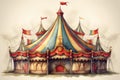 Illustration of a big beautiful circus tent