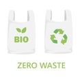 Illustration of biodegradable bags with recyclable symbol isolated on white background. recycled raw materials. zero waste.