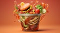an illustration of a biodegradable fast food container,