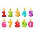 illustration of birthday candles on a white background Royalty Free Stock Photo