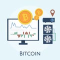 Illustration of bitcoin investment concept
