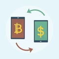 Illustration of bitcoin investment concept
