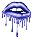 Illustration of Biting Dripping Lips - Graphic illustration