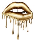 Illustration of Biting Dripping Lips - Graphic illustration Royalty Free Stock Photo