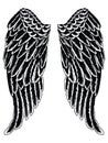 Illustration. black angel wings silhouette Royalty Free Stock Photo