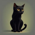Illustration of black cat. Bad luck symbol. Generative AI