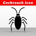 Black cockroach vector icon design