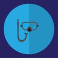 The illustration is a black diving mask image. Can be used in various media.