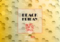 Black Friday big sale with yellow hexagonal background