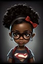 Illustration of a black girl dressed as a superhero. Generative Ai Royalty Free Stock Photo