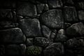 Black granite texture stone wall dark natural background, abstract, textures Royalty Free Stock Photo