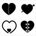 Illustration of black heart shape icon