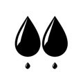 Picture Black icon of two water drops Royalty Free Stock Photo