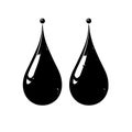 Featuring Black icon of two water drops Royalty Free Stock Photo