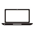 Illustration black laptop or computer logo flat design