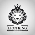 Black lion king head mascot on white background Royalty Free Stock Photo