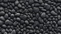 Black pebbles background texture,  Top view Royalty Free Stock Photo