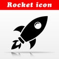 Black rocket vector icon design