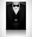 Black suit and tuxedo with black bow tie Royalty Free Stock Photo