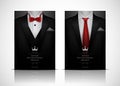 Black Suit and Tuxedo with red bow tie Royalty Free Stock Photo