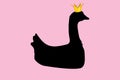 Illustration of black swan on Pink background Royalty Free Stock Photo