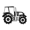 Illustration of black tractor on white background Royalty Free Stock Photo