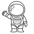 Illustration black and white astronaut