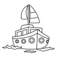 Illustration black and white boat