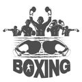 Illustration of black and white five winner concept for boxing logo