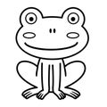 Illustration black and white frog